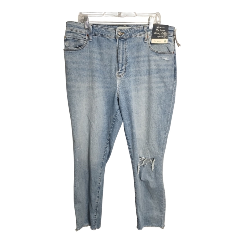 Abercrombie & Fitch Plus Size Curve Love Super Skinny Ankle HighRise Jean 18LONG